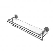 Allied Brass WP-1TB/22-GAL-GYM - 22 Inch Gallery Glass Shelf with Towel Bar