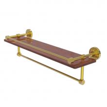 Allied Brass WP-1-22TB-GAL-IRW-PB - Waverly Place Collection 22 Inch IPE Ironwood Shelf with Gallery Rail and Towel Bar