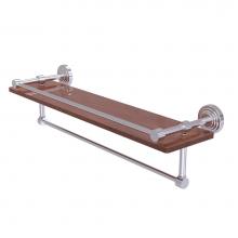 Allied Brass WP-1-22TB-GAL-IRW-SCH - Waverly Place Collection 22 Inch IPE Ironwood Shelf with Gallery Rail and Towel Bar