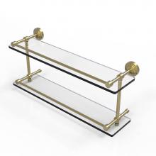 Allied Brass WP-2/22-GAL-SBR - Waverly Place 22 Inch Double Glass Shelf with Gallery Rail