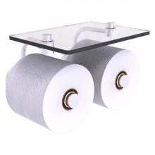 Allied Brass WP-24-2S-SCH - Waverly Place Collection 2 Roll Toilet Paper Holder with Glass Shelf - Satin Chrome