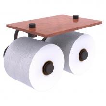 Allied Brass WP-24-2S-IRW-VB - Waverly Place Collection 2 Roll Toilet Paper Holder with Wood Shelf - Venetian Bronze