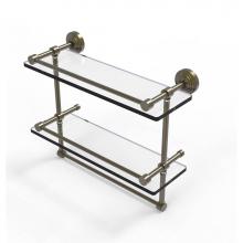 Allied Brass WP-2TB/16-GAL-ABR - 16 Inch Gallery Double Glass Shelf with Towel Bar