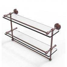 Allied Brass WP-2TB/22-GAL-CA - 22 Inch Gallery Double Glass Shelf with Towel Bar