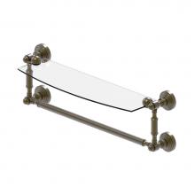 Allied Brass WP-33TB/18-ABR - Waverly Place Collection 18 Inch Glass Vanity Shelf with Integrated Towel Bar