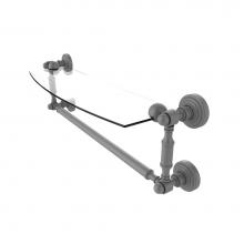 Allied Brass WP-33TB/18-GYM - Waverly Place Collection 18 Inch Glass Vanity Shelf with Integrated Towel Bar