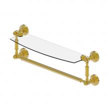Allied Brass WP-33TB/18-PB - Waverly Place Collection 18 Inch Glass Vanity Shelf with Integrated Towel Bar