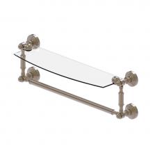 Allied Brass WP-33TB/18-PEW - Waverly Place Collection 18 Inch Glass Vanity Shelf with Integrated Towel Bar