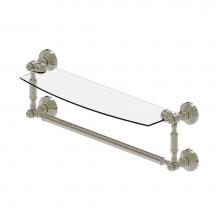 Allied Brass WP-33TB/18-PNI - Waverly Place Collection 18 Inch Glass Vanity Shelf with Integrated Towel Bar
