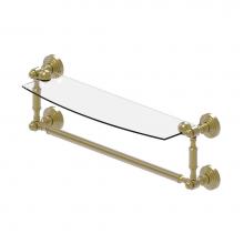 Allied Brass WP-33TB/18-SBR - Waverly Place Collection 18 Inch Glass Vanity Shelf with Integrated Towel Bar