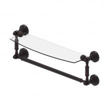 Allied Brass WP-33TB/18-VB - Waverly Place Collection 18 Inch Glass Vanity Shelf with Integrated Towel Bar