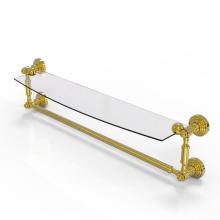 Allied Brass WP-33TB/24-PB - Waverly Place Collection 24 Inch Glass Vanity Shelf with Integrated Towel Bar