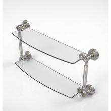 Allied Brass WP-34/18-SN - Waverly Place Collection 18 Inch Two Tiered Glass Shelf