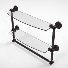 Allied Brass WP-34TB/18-VB - Waverly Place Collection 18 Inch Two Tiered Glass Shelf with Integrated Towel Bar