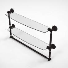 Allied Brass WP-34TB/24-ORB - Waverly Place Collection 24 Inch Two Tiered Glass Shelf with Integrated Towel Bar