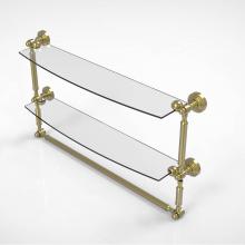 Allied Brass WP-34TB/24-SBR - Waverly Place Collection 24 Inch Two Tiered Glass Shelf with Integrated Towel Bar