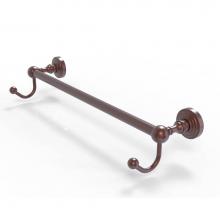 Allied Brass WP-41-24-HK-CA - Waverly Place Collection 24 Inch Towel Bar with Integrated Hooks