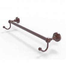 Allied Brass WP-41-30-HK-CA - Waverly Place Collection 30 Inch Towel Bar with Integrated Hooks