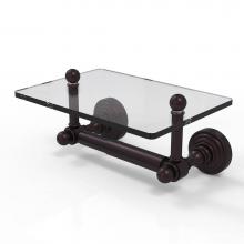 Allied Brass WP-GLT-24-ABZ - Waverly Place Collection Two Post Toilet Tissue Holder with Glass Shelf