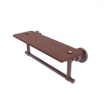 Allied Brass WS-1TB-16-IRW-CA - Washington Square Collection 16 Inch Solid IPE Ironwood Shelf with Integrated Towel Bar