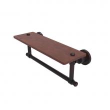 Allied Brass WS-1TB-16-IRW-VB - Washington Square Collection 16 Inch Solid IPE Ironwood Shelf with Integrated Towel Bar
