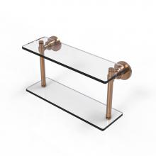 Allied Brass WS-2/16-BBR - Washing Square Collection 16 Inch Two Tiered Glass Shelf