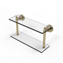 Allied Brass WS-2/16-UNL - Washing Square Collection 16 Inch Two Tiered Glass Shelf