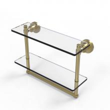 Allied Brass WS-2TB/16-SBR - Washington Square Collection 16 Inch Two Tiered Glass Shelf with Integrated Towel Bar