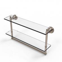 Allied Brass WS-2TB/22-PEW - Washington Square Collection 22 Inch Two Tiered Glass Shelf with Integrated Towel Bar