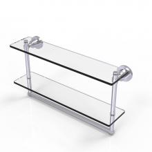 Allied Brass WS-2TB/22-SCH - Washington Square Collection 22 Inch Two Tiered Glass Shelf with Integrated Towel Bar