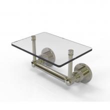 Allied Brass WS-GLT-24-PNI - Washington Square Collection Two Post Toilet Tissue Holder with Glass Shelf