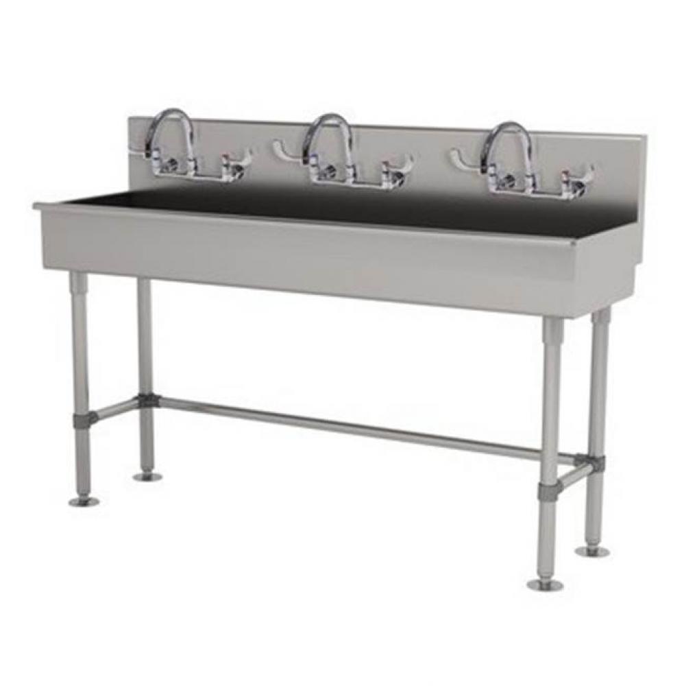 Multiwash Hand Sink With Stainless Steel Legs And Flanged Feet