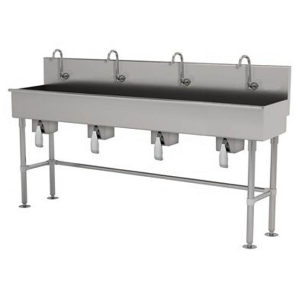 Multiwash Hand Sink With Stainless Steel Legs And Flanged Feet