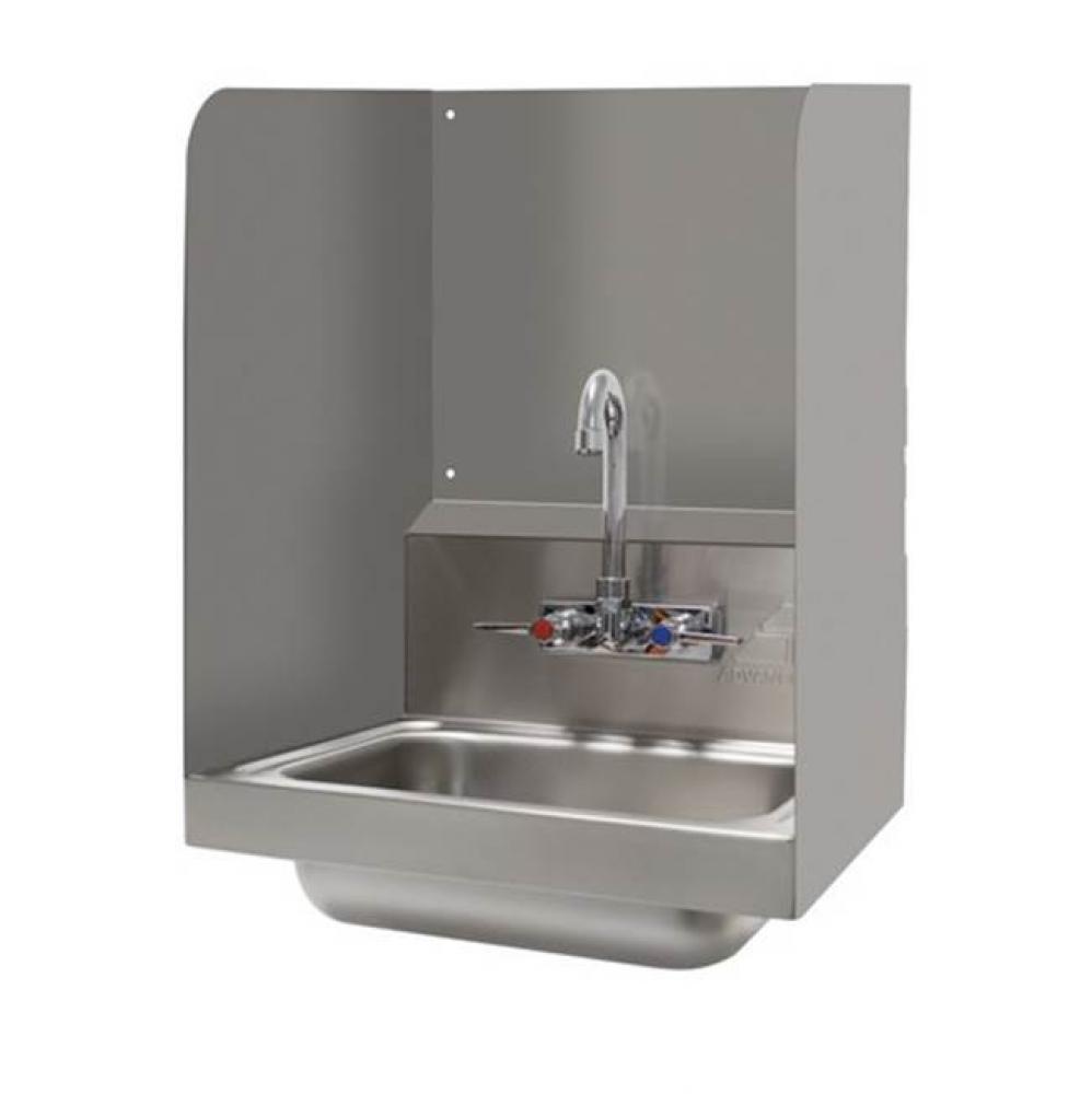 24'' High Side Splashed With Rear Panel (Welded) For 10 X 14 Bowl Hand Sinks With Splash