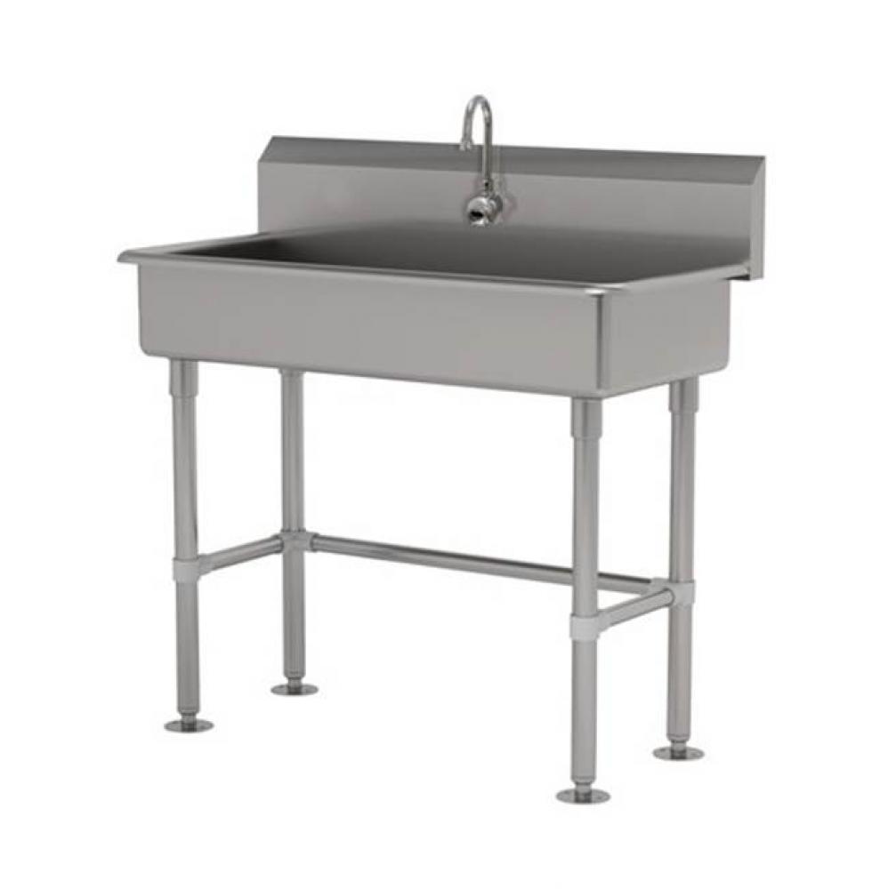 Service Sink With Stainless Steel Legs And Flanged Feet