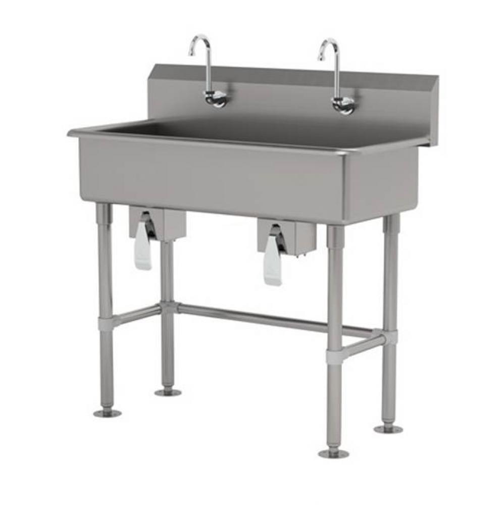 Multiwash Hand Sink With Stainless Steel Legs And Flanged Feet