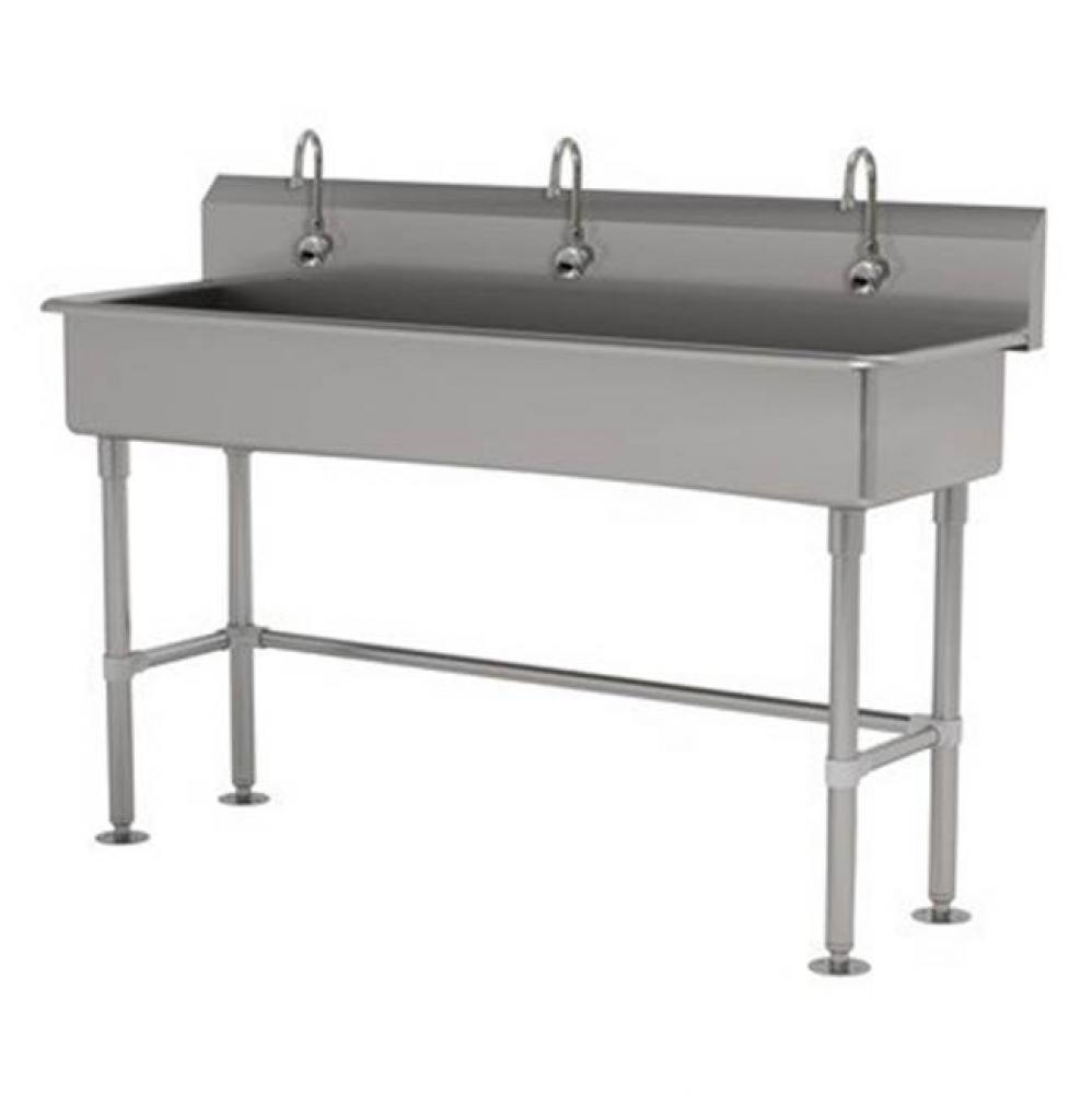 Multiwash Hand Sink With Stainless Steel Legs And Flanged Feet