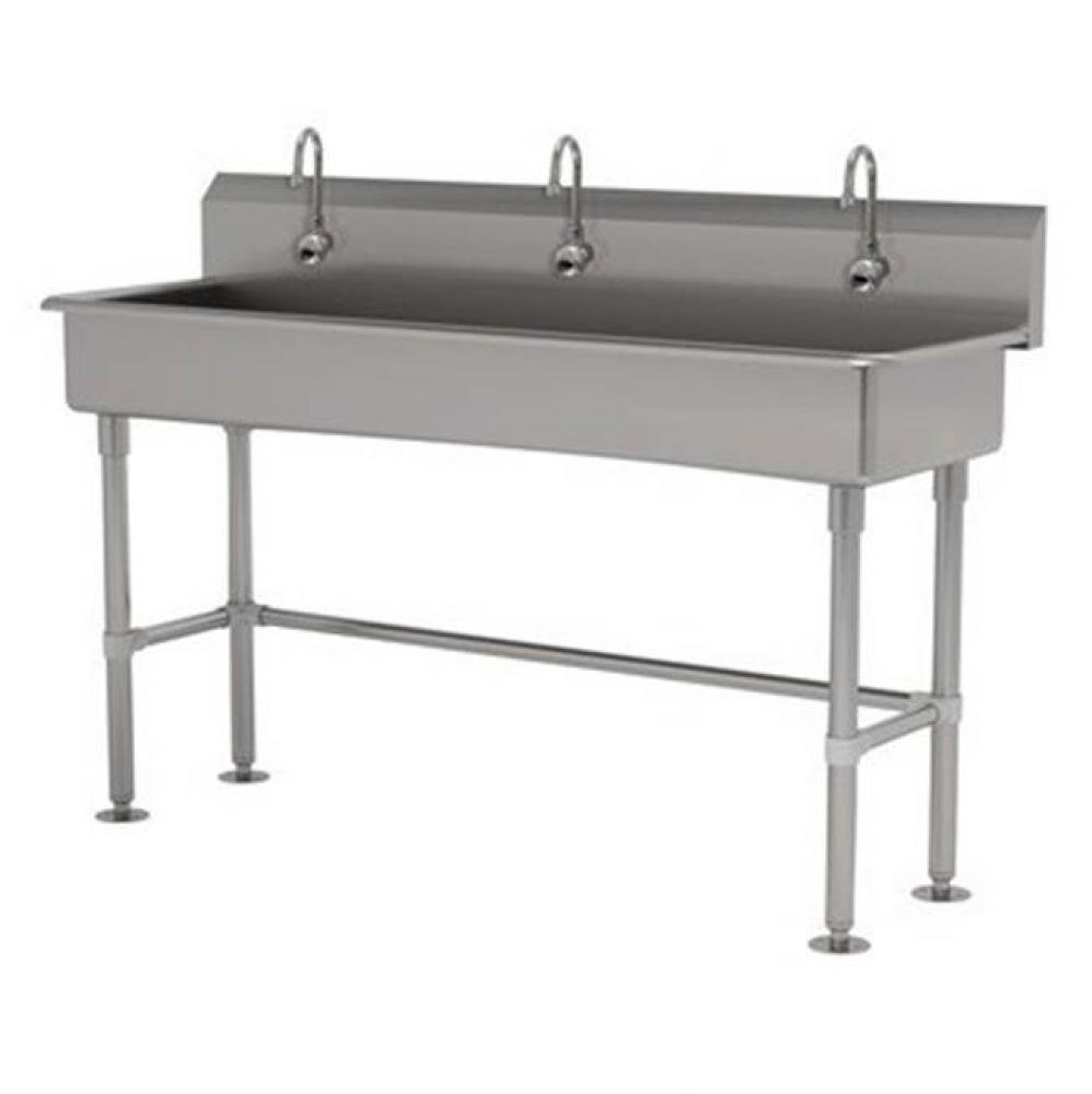 Multiwash Hand Sink With Stainless Steel Legs And Flanged Feet