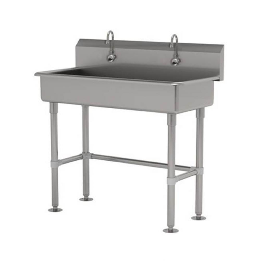 Multiwash Hand Sink With Stainless Steel Legs And Flanged Feet