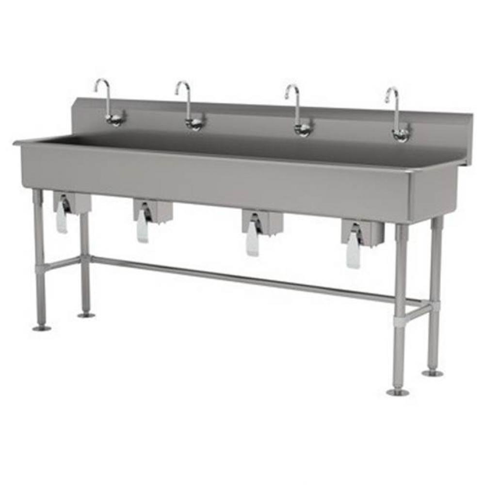 Multiwash Hand Sink With Stainless Steel Legs And Flanged Feet