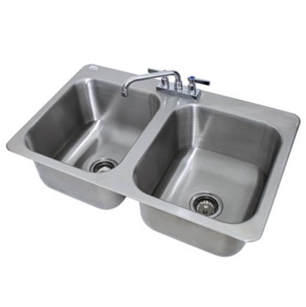 Drop-In Sink, 2-compartment