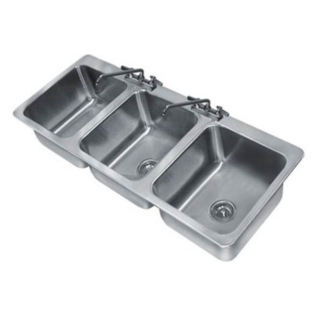 Drop-In Sink, 3-compartment