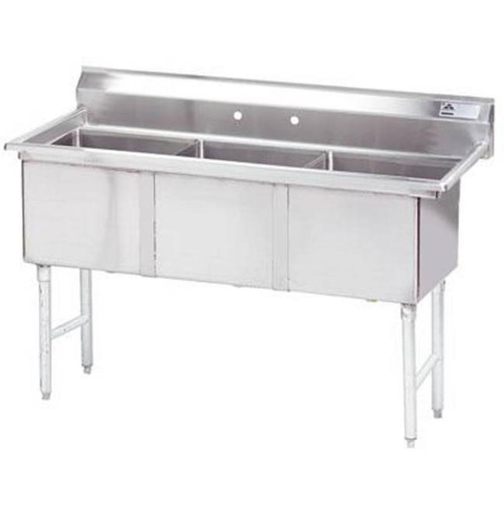 Fabricated NSF Sink, 3-compartment