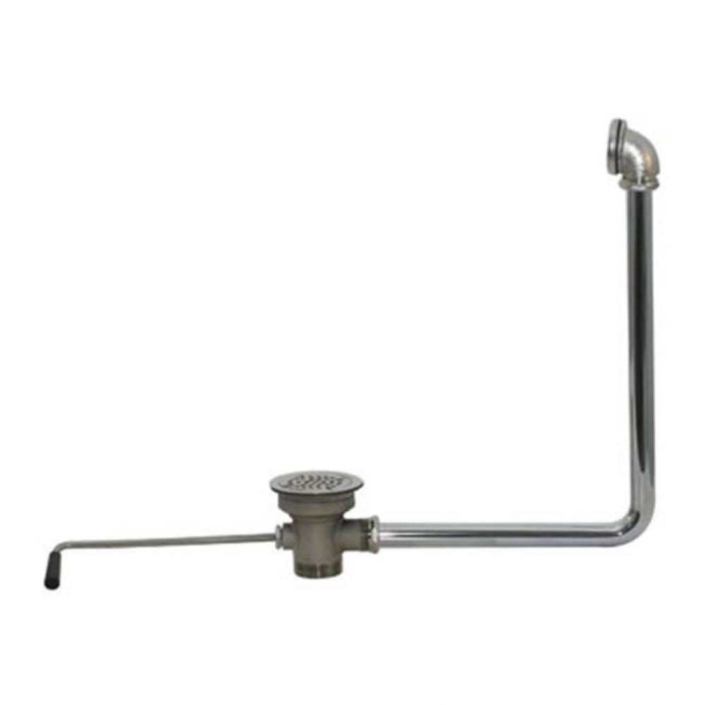 Lever Waste Drain, twist handle operated with built in overflow