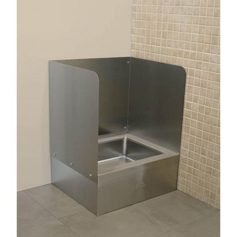 Three-sided wall wall splash (left, right & back) for 9-OP-20 & 9-OP-40 mop sink (field in