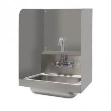 Advance Tabco 7-PS-28 - 24'' High Side Splashed With Rear Panel (Welded) For 10 X 14 Bowl Hand Sinks With Splash