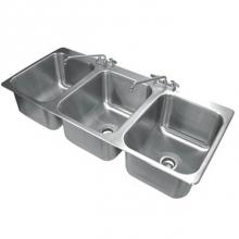 Advance Tabco DI-3-1612 - Drop-In Sink, 3-compartment