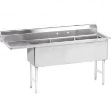 Advance Tabco FS-3-1824-18L - Fabricated NSF Sink, 3-compartment