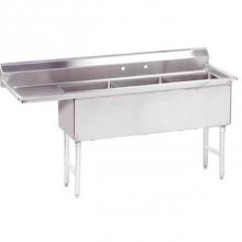 Advance Tabco FS-3-1824-24L - Fabricated NSF Sink, 3-compartment