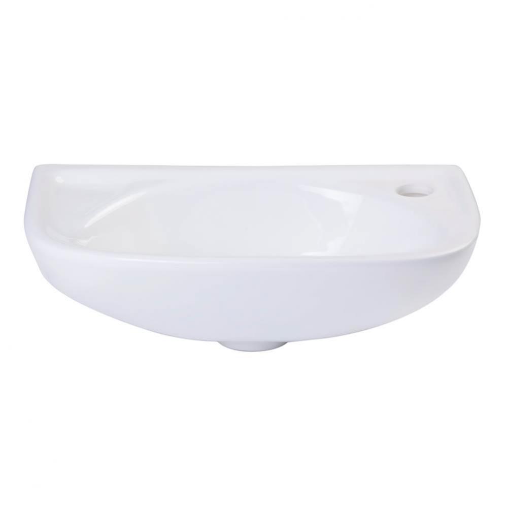 Small White Wall Mounted Porcelain Bathroom Sink Basin